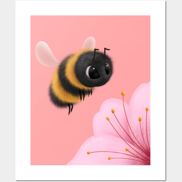 Cute Bee Wall Art by luma_llama